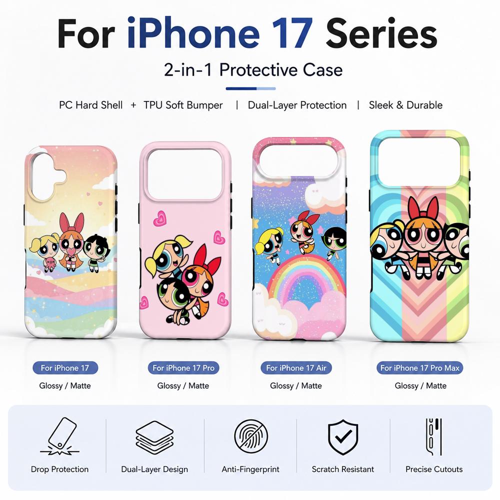 Phone Cases Cool Girl - Coque de téléphone Anime P-Powerpuff Girls