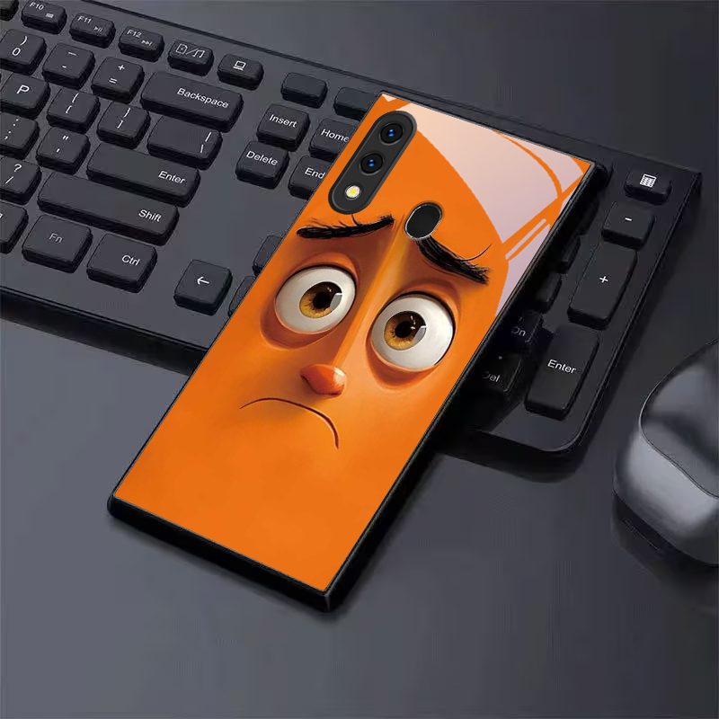 Phone Cases Orange - Coque de téléphone en verre noir